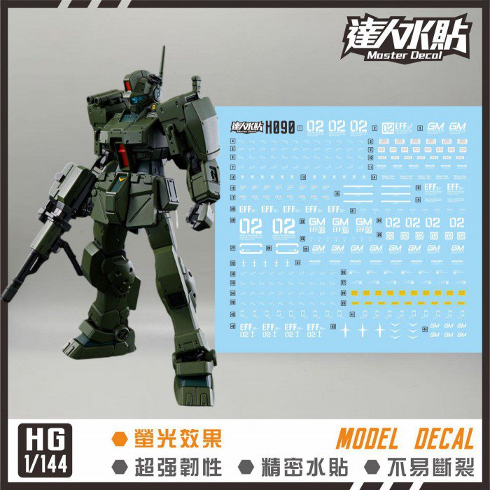 達人MASTER H090 吉姆斯巴達 螢光水貼 | DL Model Shop