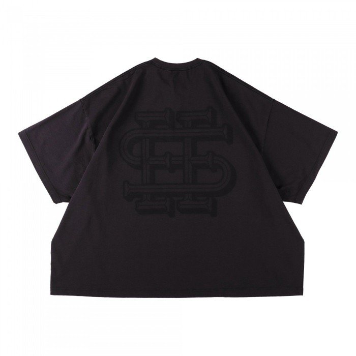 SEE SEE SUPER BIG FLAT REFLECTOR 黒　美品 9-1】SEE SEE SUPER BIG FLAT REFLECTOR STRIPE TEE【BLACK